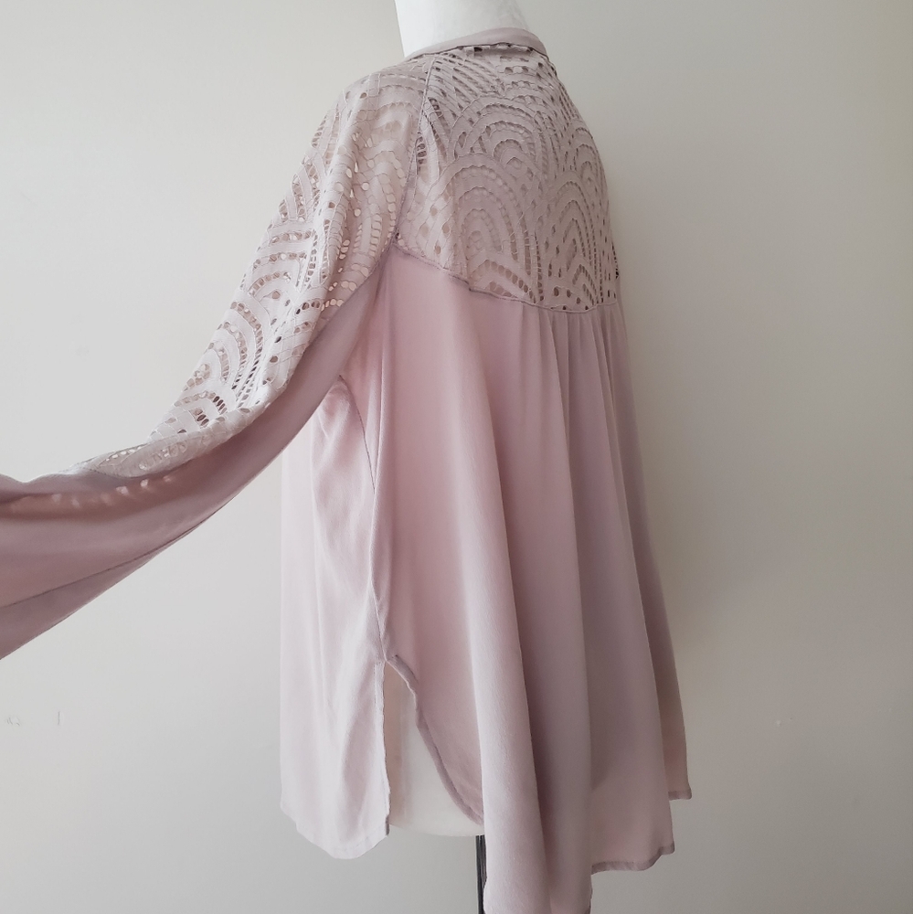 Gentle Fawn Lace Inset Button Down Blouse - Picture 10 of 16